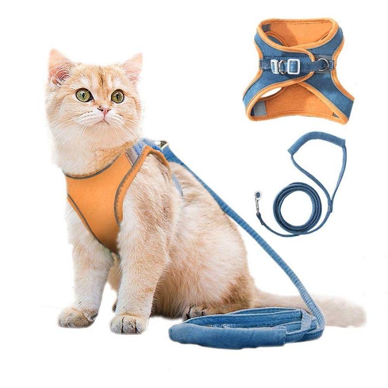 Cat Travel Harness and Leash Set - Super Kitty Cats - 12000020843512628-B-L-China