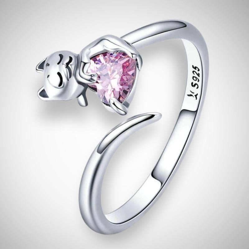 Cat's Love Silver Ring - Super Kitty Cats - 19925353