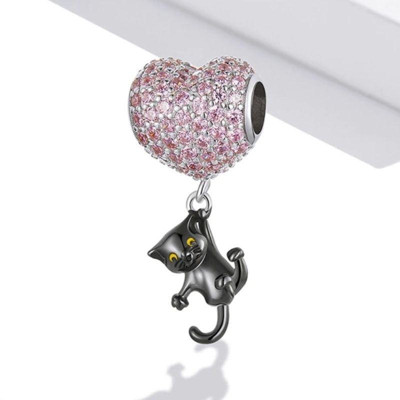 Clingy Cat Heart Balloon Charm - Super Kitty Cats - <none>