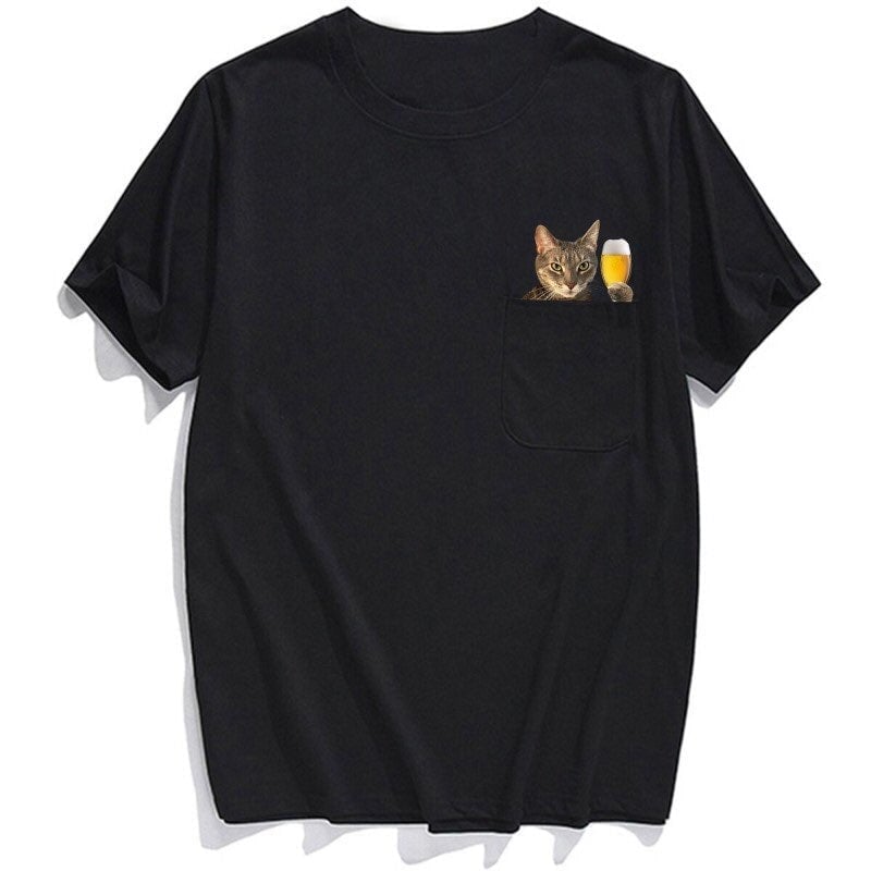 Super Kitty Cats Make Your Own Pocket T-Shirt US-XL