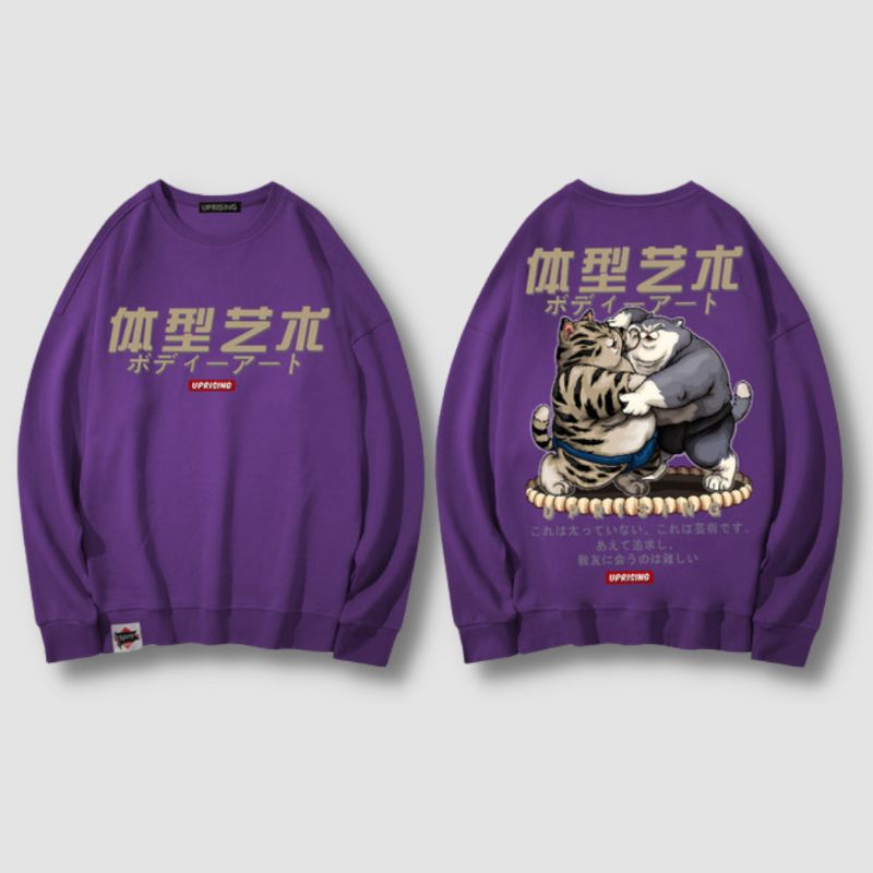 Cool Cat Sumo Sweater - Super Kitty Cats - 12000016508075050-purple-XL