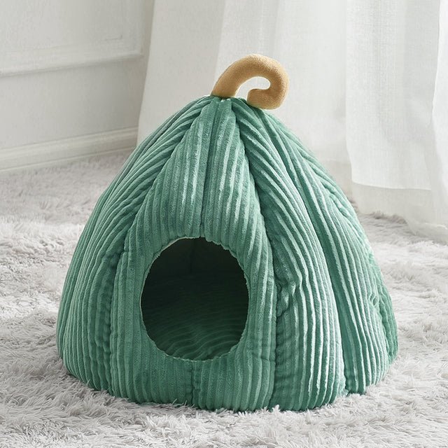 Cozy Pumpkin Cat Bed - Super Kitty Cats - 12000025644309784-2021-Green-L40xW40xH38CM