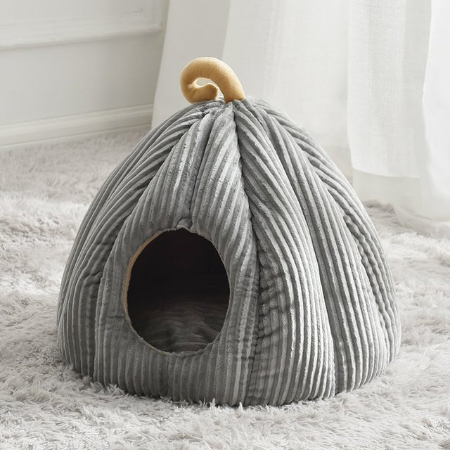 Cozy Pumpkin Cat Bed - Super Kitty Cats - 12000025644309788-2021-Gray-L50xW50xH40CM