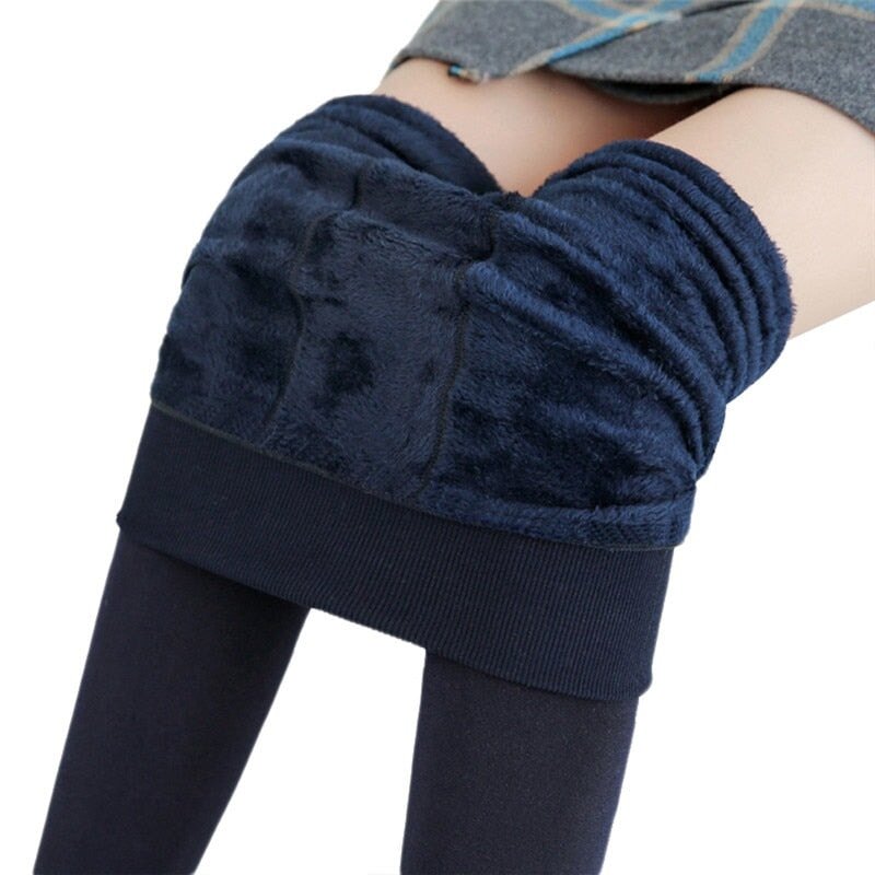 Cozy Velvet Women Leggings - Super Kitty Cats - 1005001773705971-XL-Navy