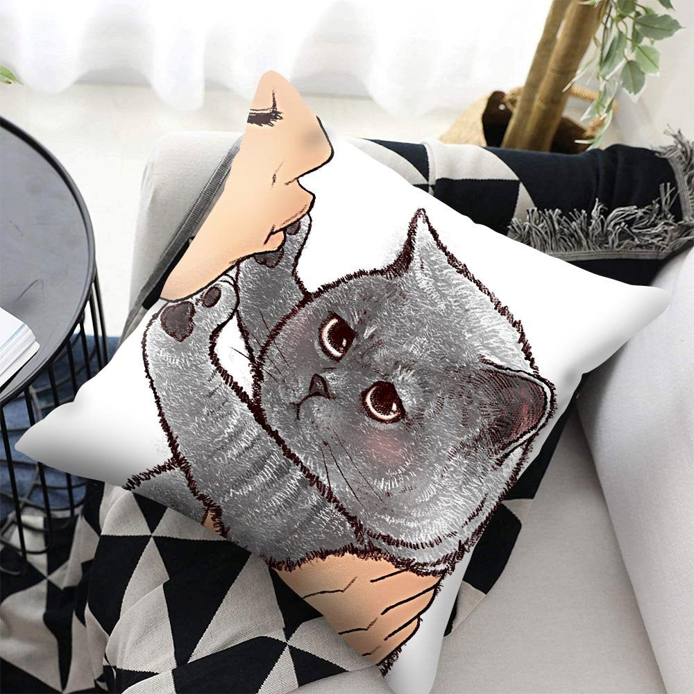 Cute Cat Pillow Cover - Super Kitty Cats - 12000016732230908-45x45cm-BZZY1T133