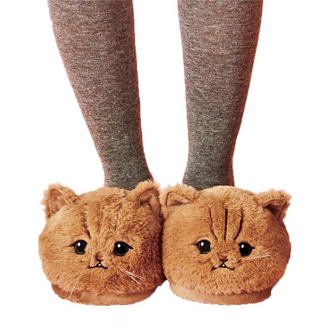 Cute Fluffy Cat Slippers - Super Kitty Cats - 14:691#round eyes;200000124:200000285#4-6