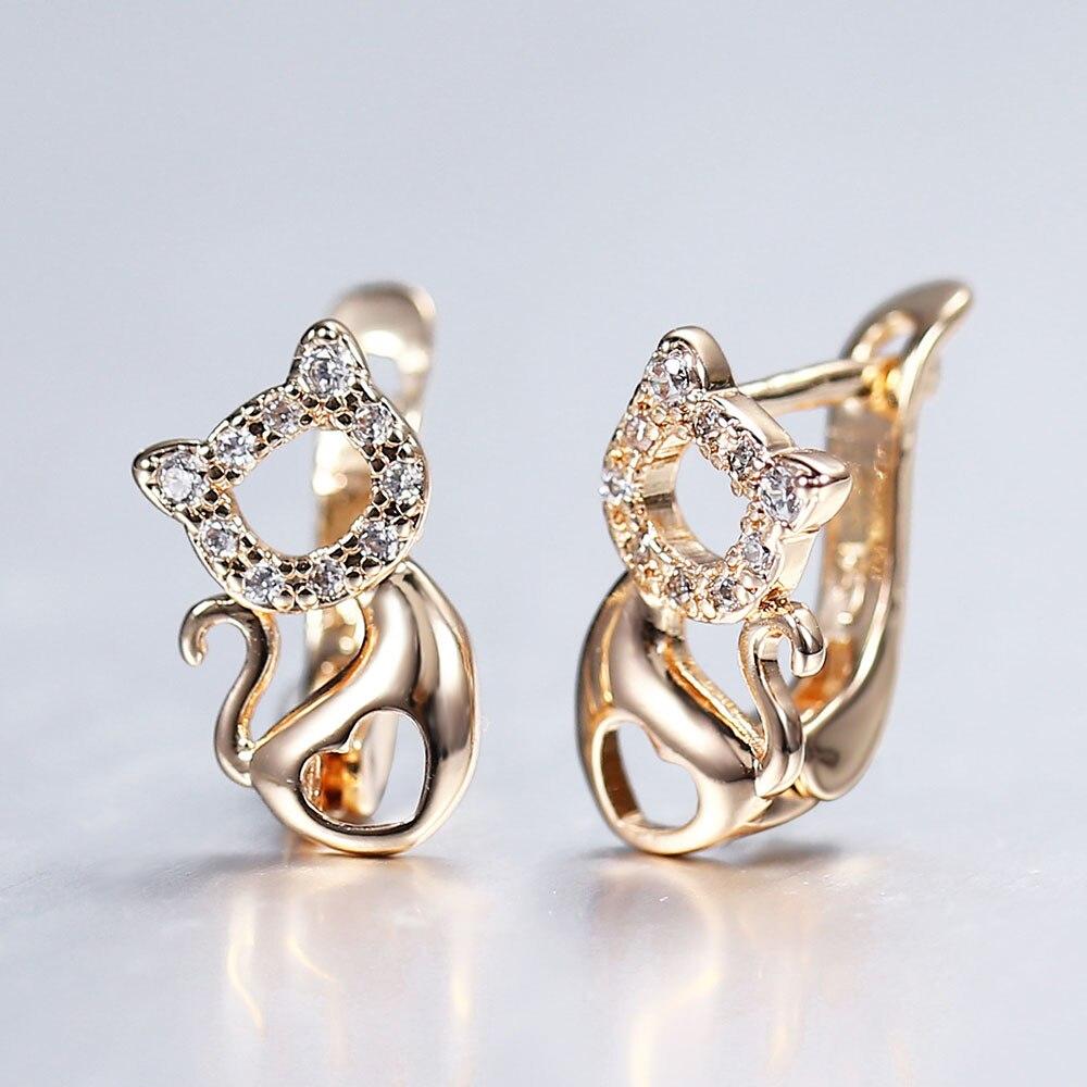 Dazzling Cat Love Earrings - Super Kitty Cats - 35281005-ge293