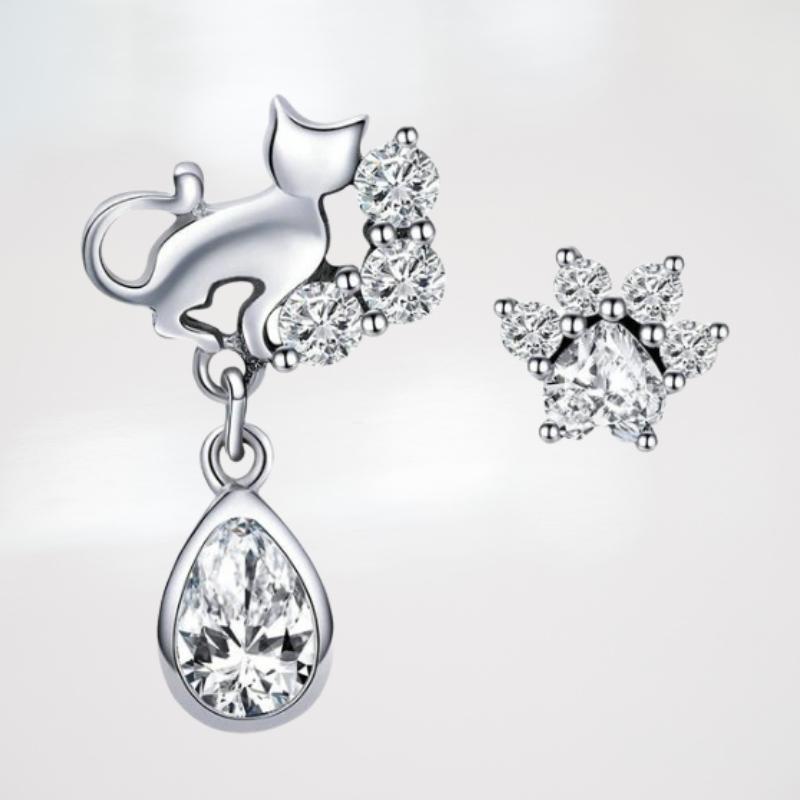 Dazzling Kitty Cat Stud Earrings - Super Kitty Cats - 18683163