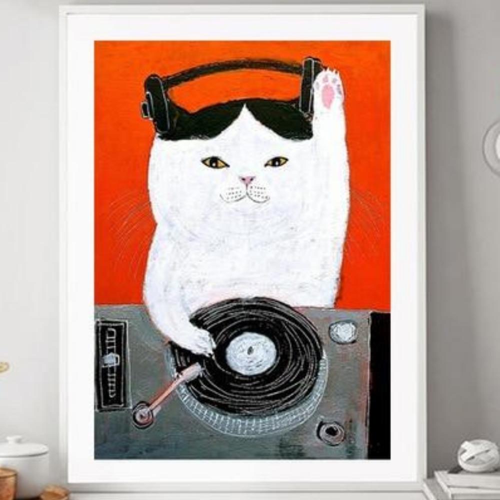 DJ Cat in da House! - Super Kitty Cats - 41844281-30x45cm-no-frame-0535-04