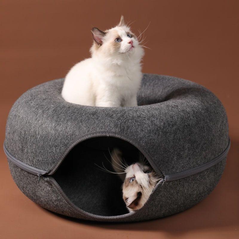 Donut Hideaway Cat Cave - Super Kitty Cats - 38664115-black-s