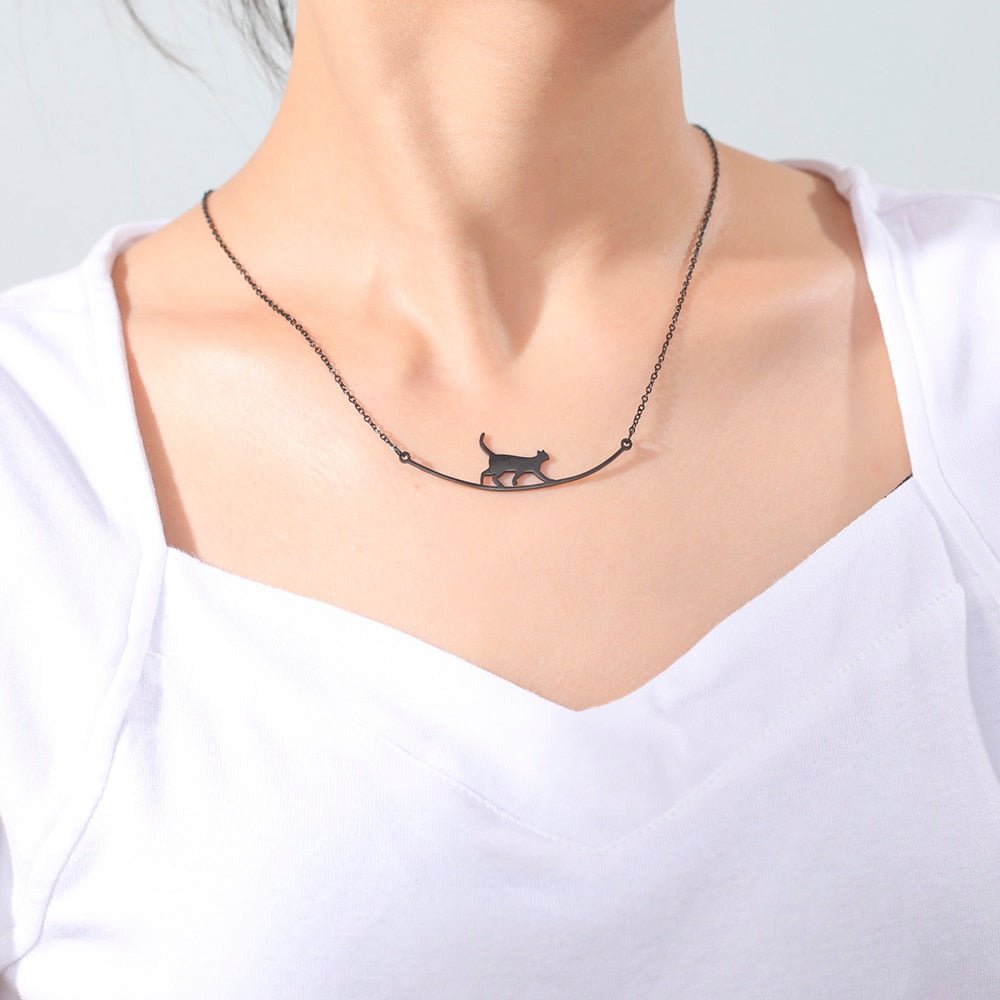 Elegant Cat Necklace - Super Kitty Cats - 1005002947233986-45cm-A black color