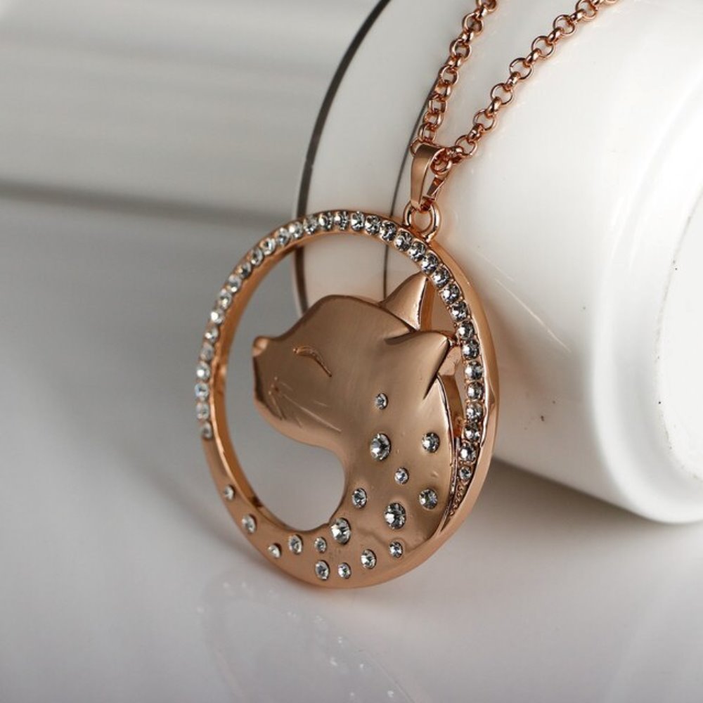 Rose gold clearance cat necklace