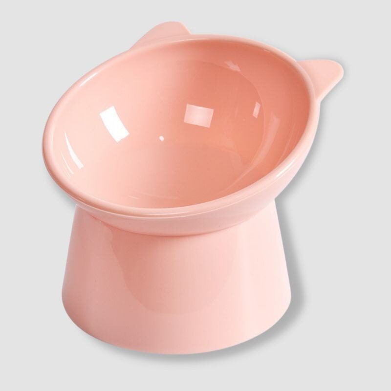 Elevated Raised Cat Bowl - Super Kitty Cats - 3256804883048372-2-Pink