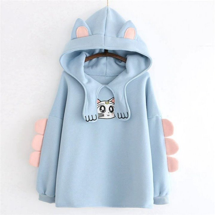 Eye-Cat-Chy Ear &amp; Paws Hoodies - Super Kitty Cats - 32091830-blue-one-size