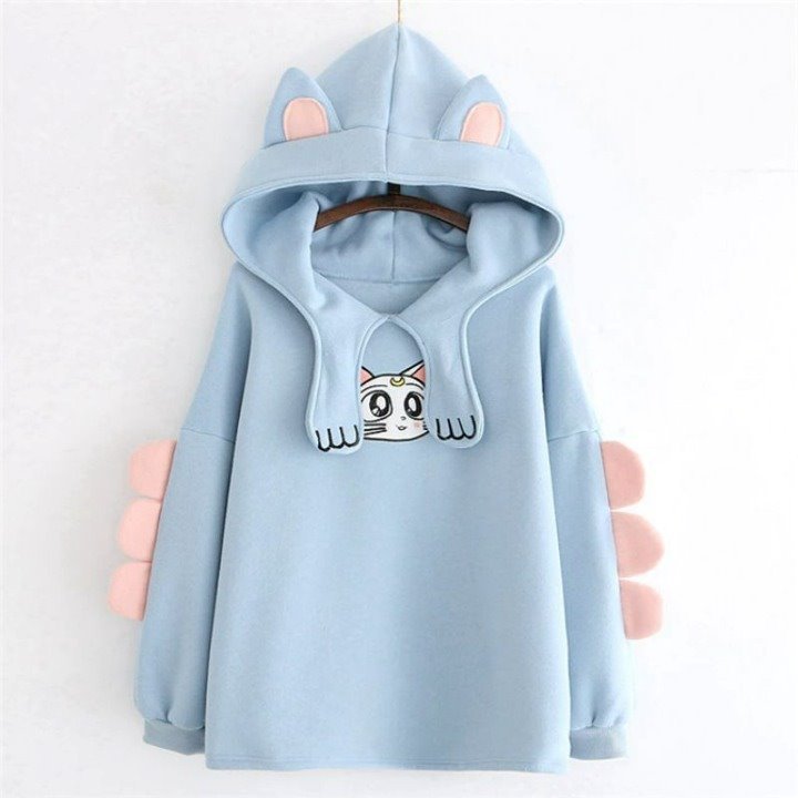 Eye-Cat-Chy Ear & Paws Hoodies - Super Kitty Cats - 32091830-blue-one-size