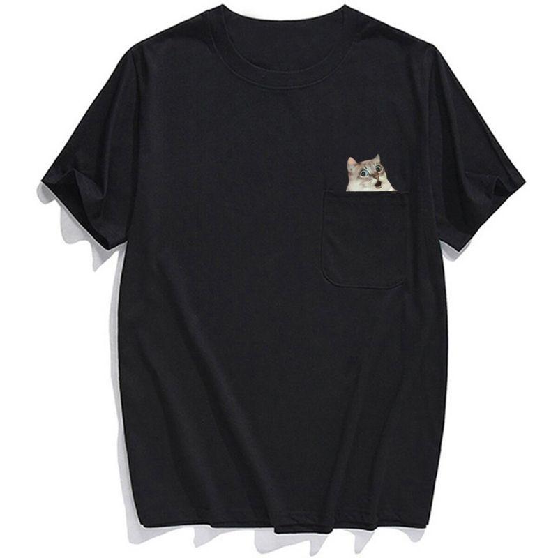 Fat Cat Pizza Pocket T-shirt - Super Kitty Cats - 49378771-cotton-t-shirt-1-xxxl