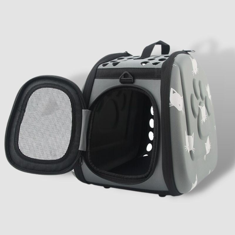 Foldable Cat Pattern Carrier - Super Kitty Cats - 32920716036-as picture-Gray 43x31x29cm m-China