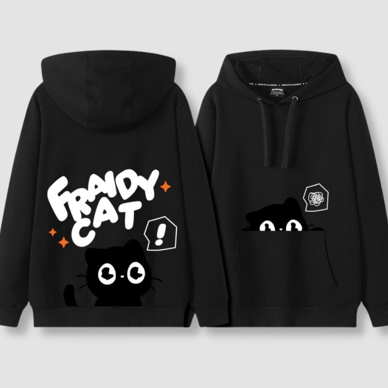 Fun Fraidy Cat Hoodie - Super Kitty Cats -