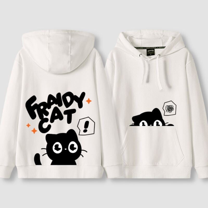 Fun Fraidy Cat Hoodie - Super Kitty Cats -