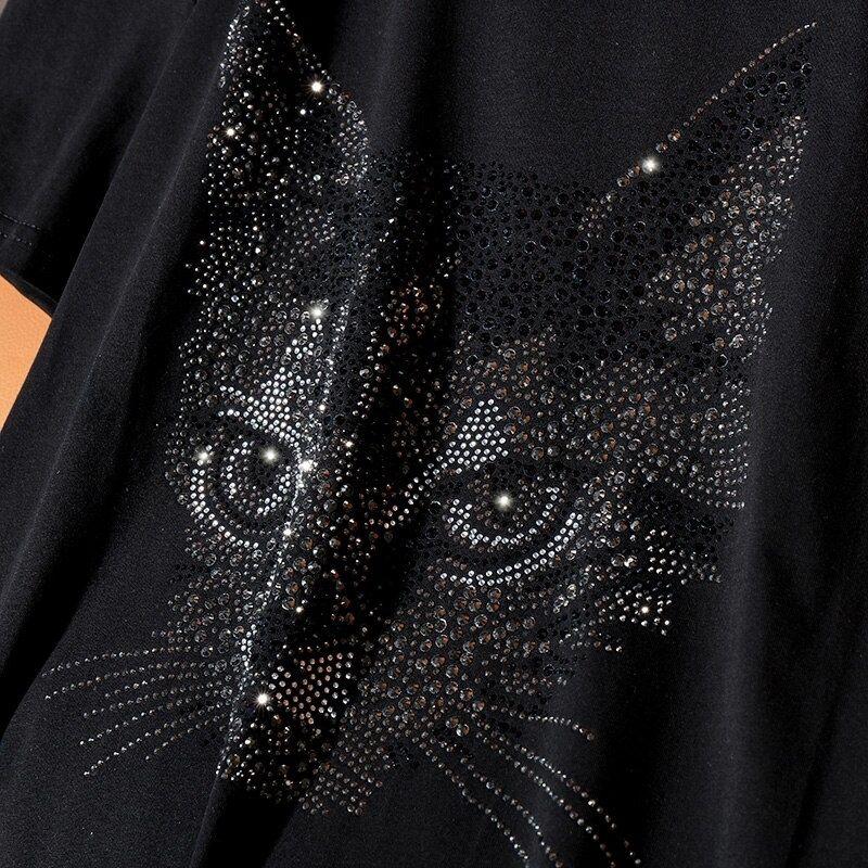 Glittering Cat Women's T-shirt - Super Kitty Cats - 40589640-black-m