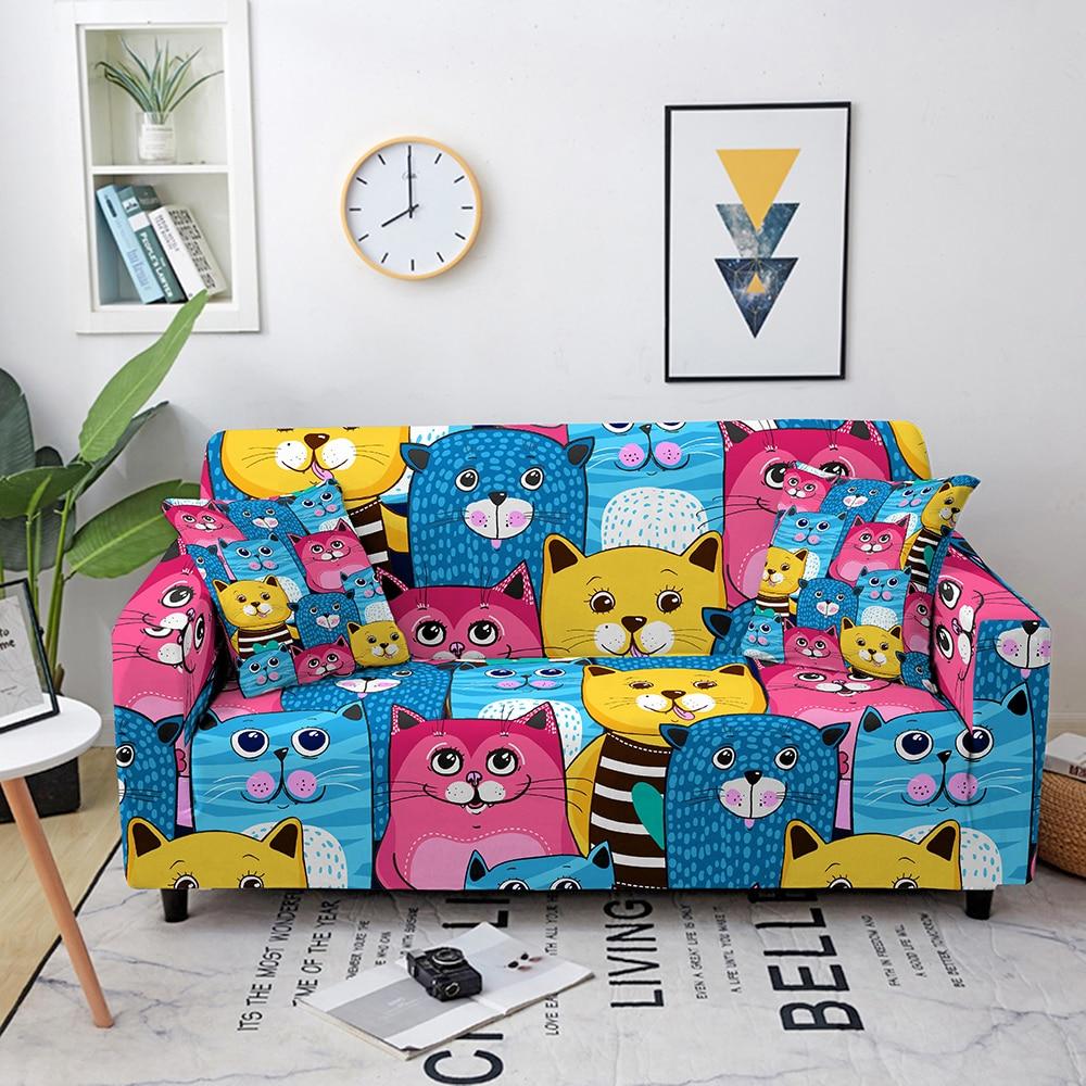 Happy Cats Sofa Cover - Super Kitty Cats - 47079276-1-1-seat-90-140cm