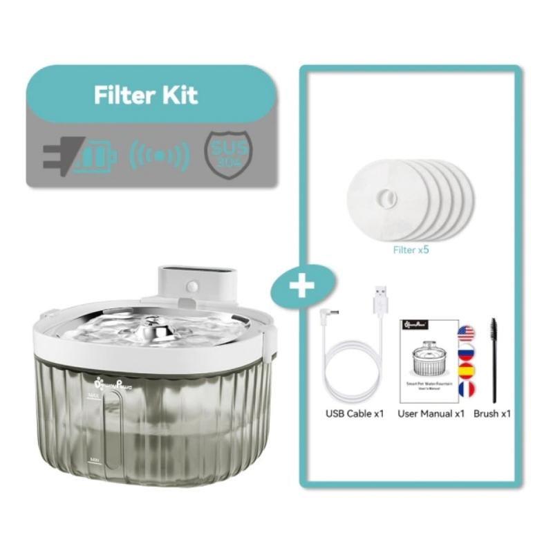 High-Tech Cat Water Fountain - Super Kitty Cats - 47383015-fs23-filter-kit-2l-cn