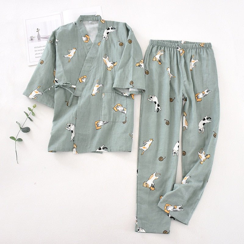Japanese Styled Cat Pajamas - Super Kitty Cats - 4000824018714-L-07