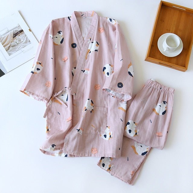 Japanese Styled Cat Pajamas - Super Kitty Cats - 4000824018714-M-20
