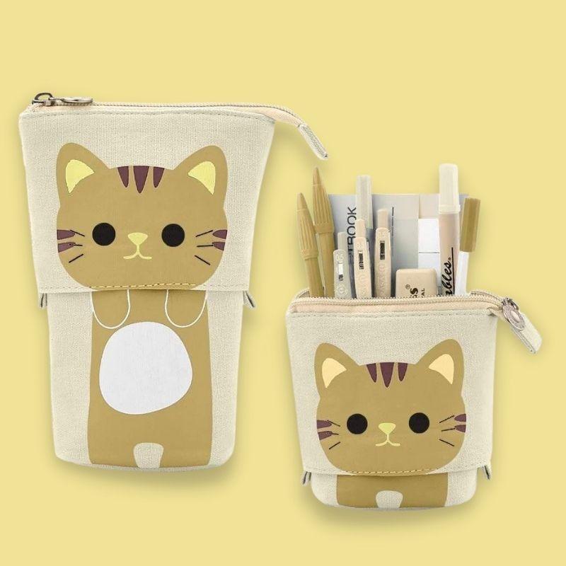 Kawaii Cat Sliding Pencil Bag - Super Kitty Cats - 43853606-china-e