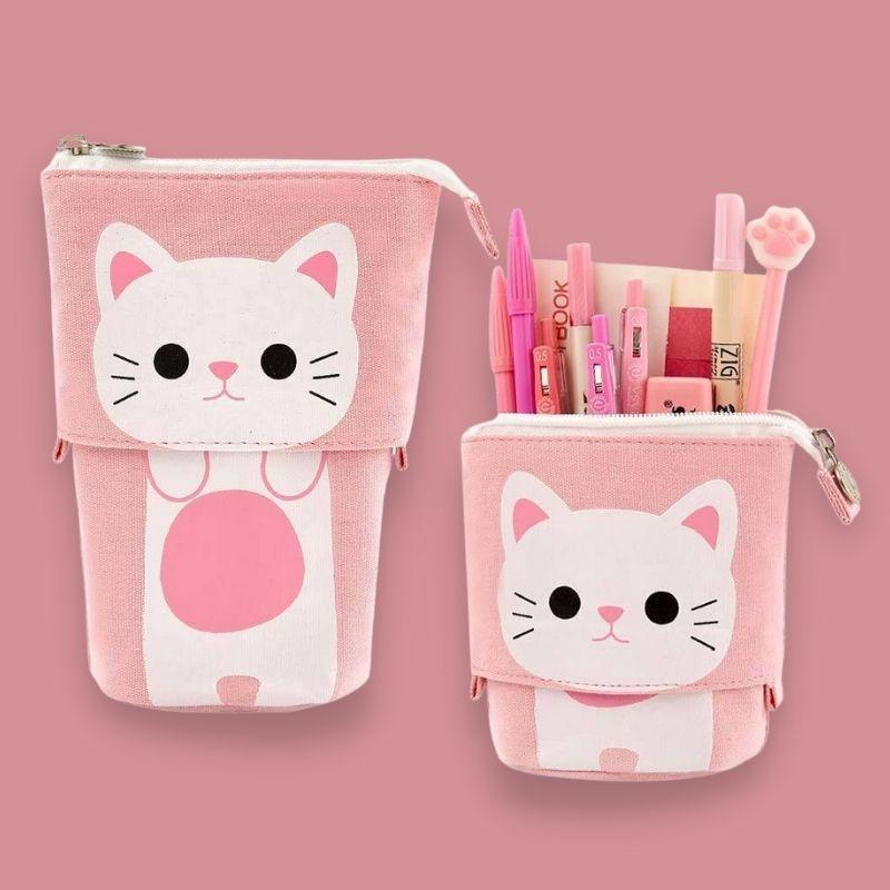 Kawaii Cat Sliding Pencil Bag - Super Kitty Cats - 43853606-china-f