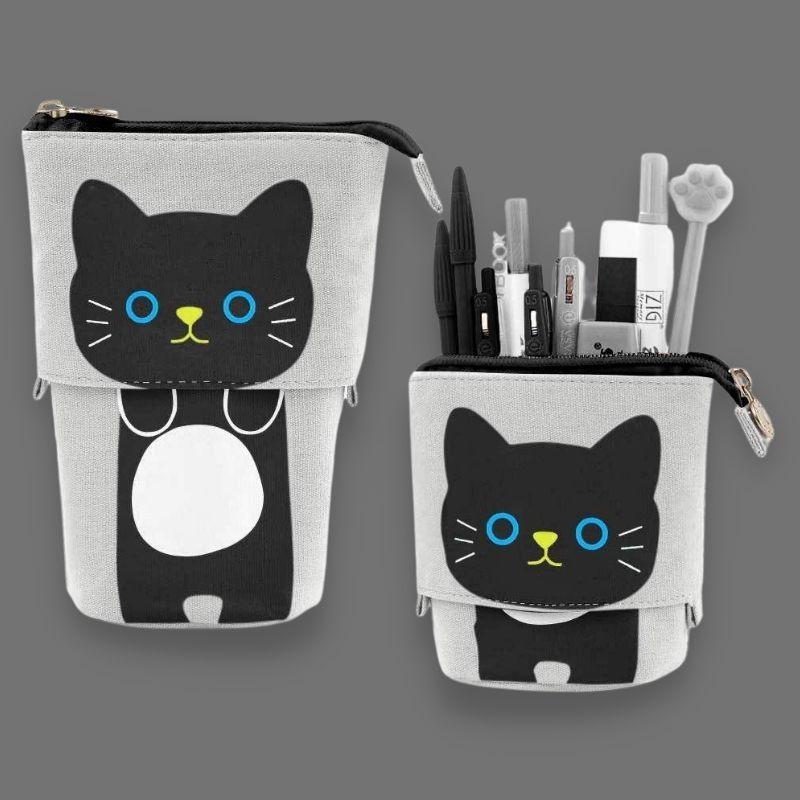 Kawaii Cat Sliding Pencil Bag - Super Kitty Cats - 43853606-china-i