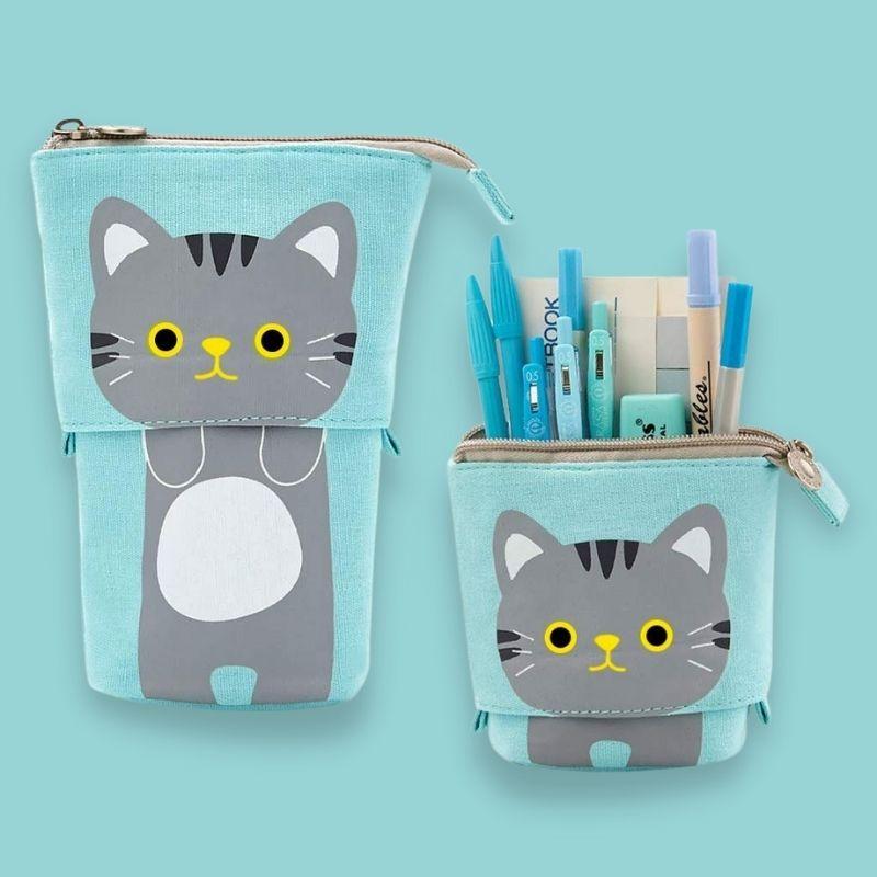 Kawaii Cat Sliding Pencil Bag - Super Kitty Cats - 43853606-china-k