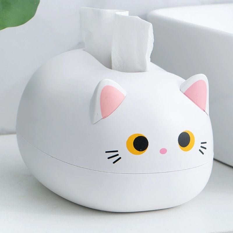 Kawaii Cat Tissue Box - Super Kitty Cats - 49580969-white