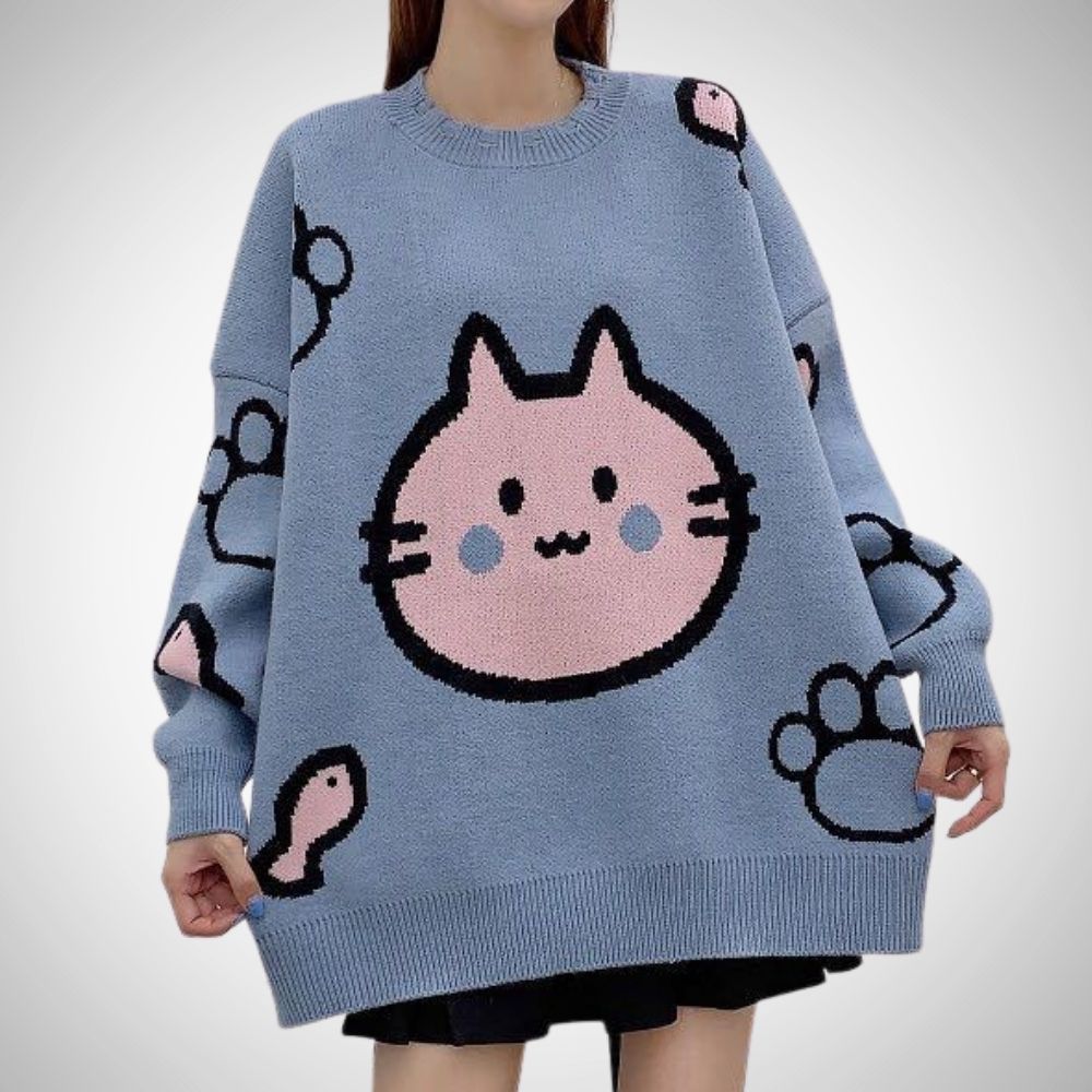 Kawaii Kitty Cuddly Sweater - Super Kitty Cats - 49079319-xxl-5