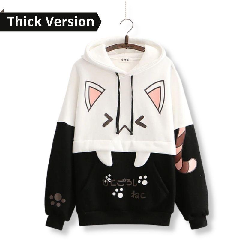 Kitty Cat Kawaii Hoodie - Super Kitty Cats - 41352154-black-hoodie-one-size