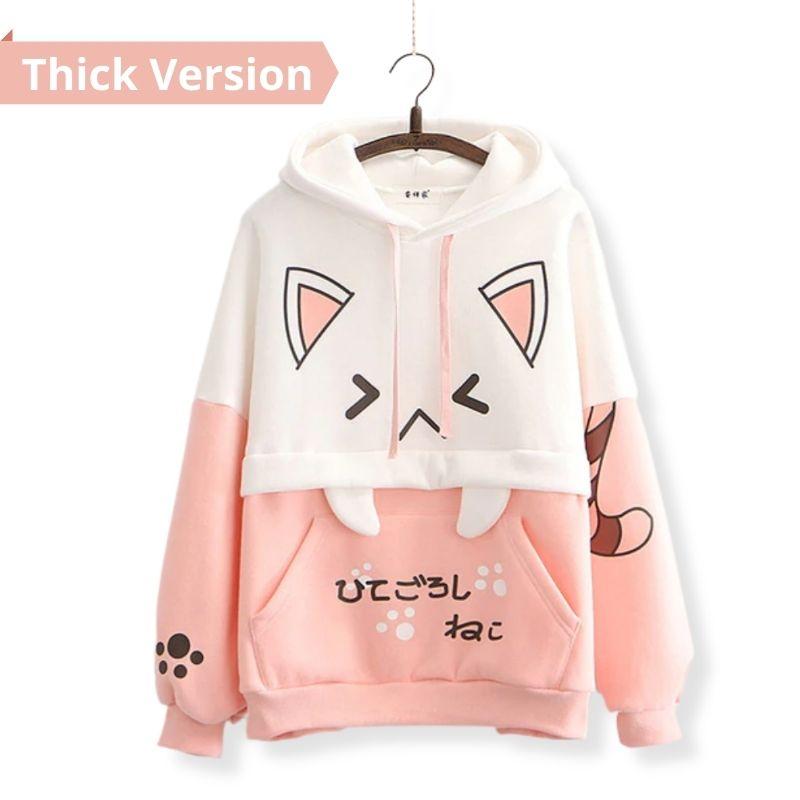 Kitty Cat Kawaii Hoodie - Super Kitty Cats - 41352154-pink-hoodie-one-size