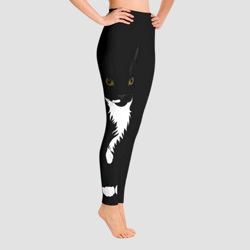 Lovely Black Cat Leggings - Super Kitty Cats - 22051672-jk1-038-l