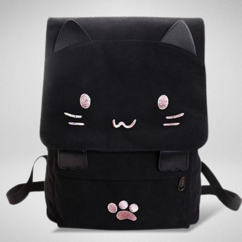 Lovely Kawaii Cat Backpack - Super Kitty Cats - 14:1052#Black with pink