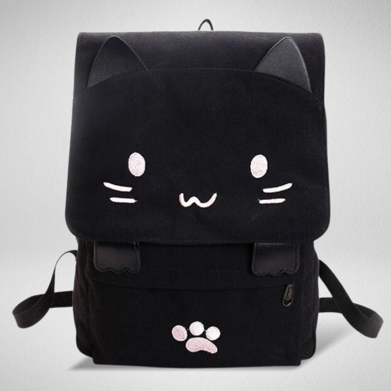 Lovely Kawaii Cat Backpack - Super Kitty Cats - 14:193#Black with White