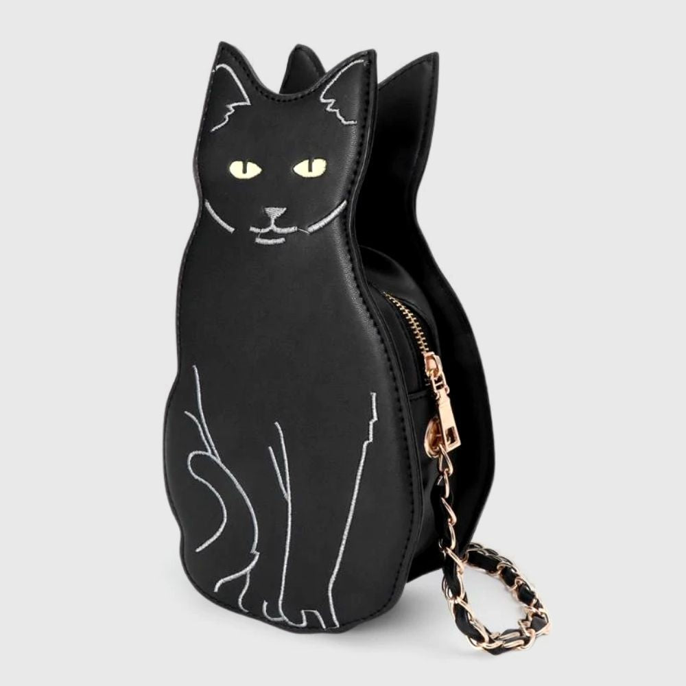 Lucky Cat Crossbody Chain Bag - Super Kitty Cats - 36022211-black-cat