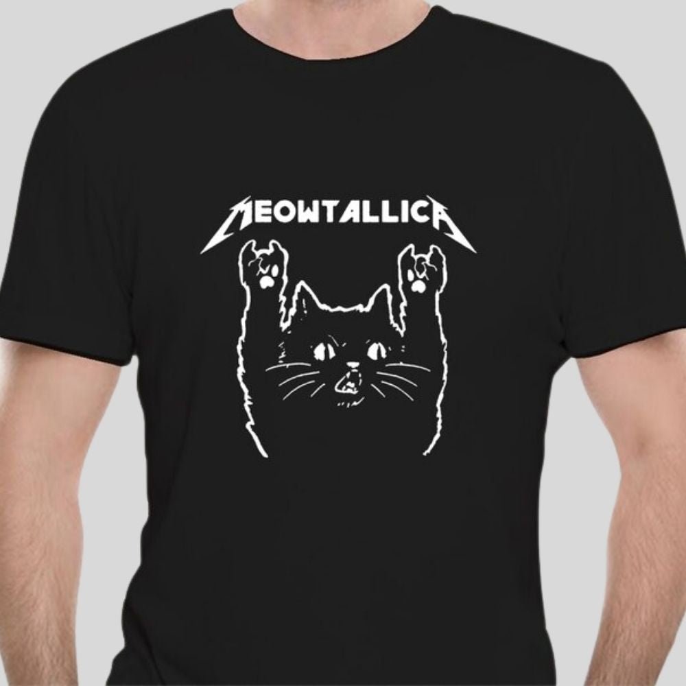 Meowtallica Rock-On T-shirt - Super Kitty Cats - 43066101-black-l