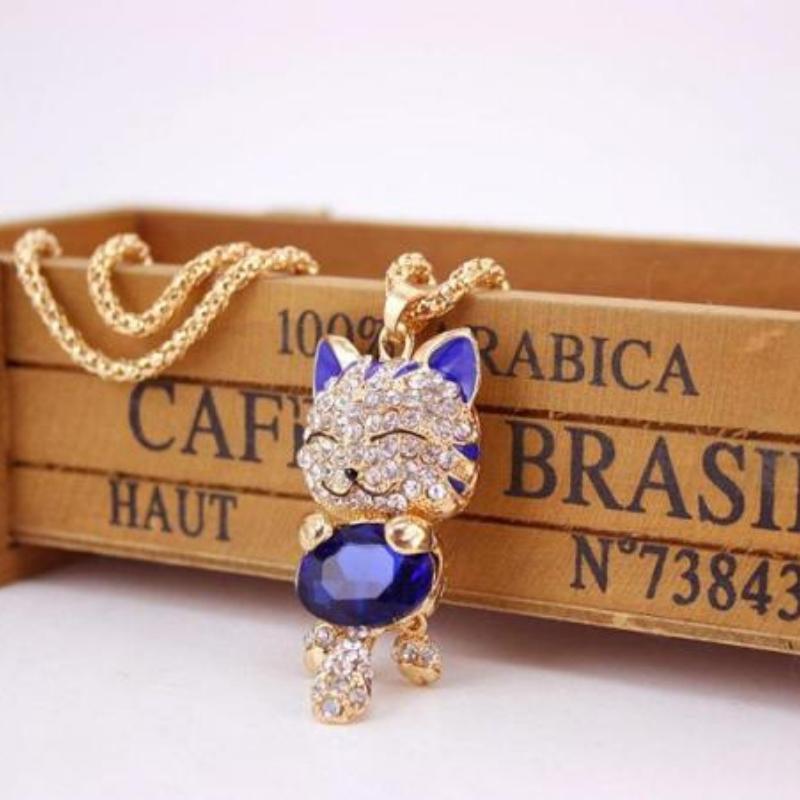 My Lucky Cat Necklace - Super Kitty Cats - 12752244-blue-60cm