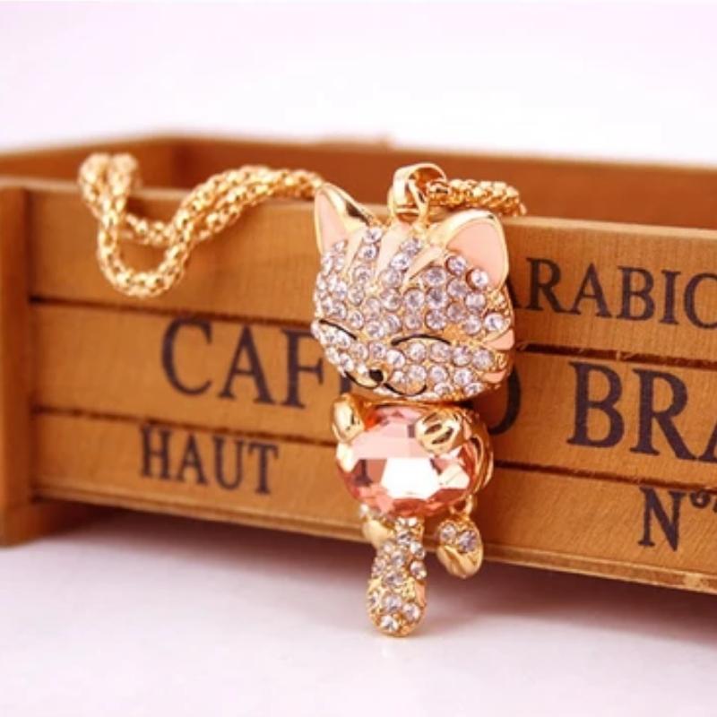 My Lucky Cat Necklace - Super Kitty Cats - 12752244-pink-60cm