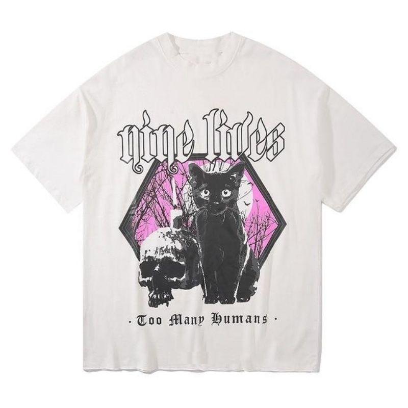 Nine Lives T-shirt - Super Kitty Cats - 41059382-white-xs