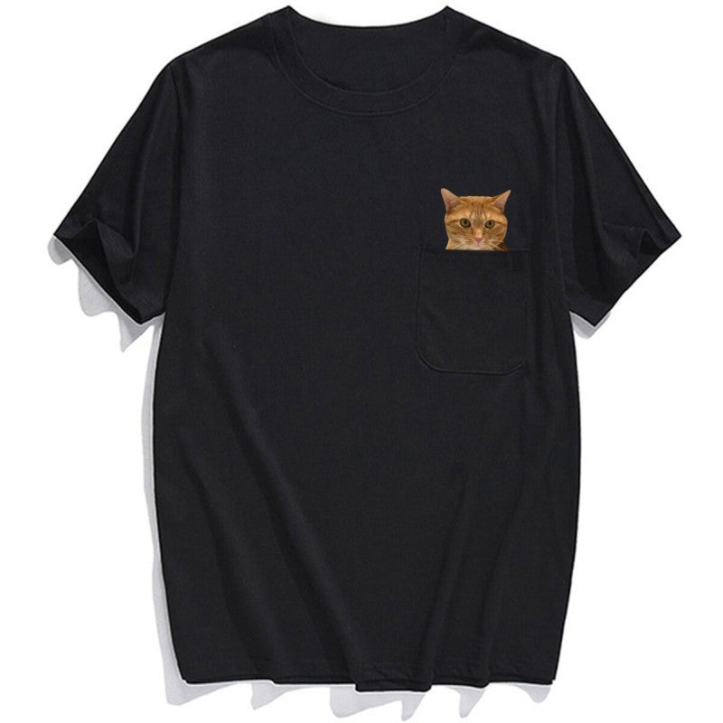 Orange Tabby Double F Pocket T-Shirt - Super Kitty Cats - OTDFpockettshirt-S