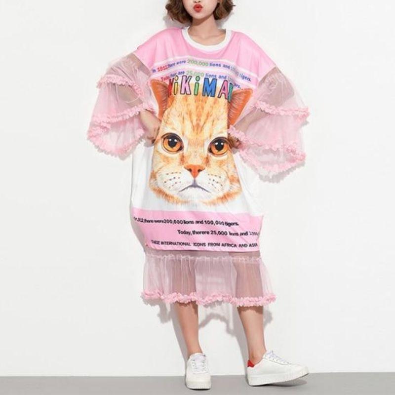 Oversized Pink Cat Sleepwear - Super Kitty Cats - 24992939-pink-dll2101-one-size
