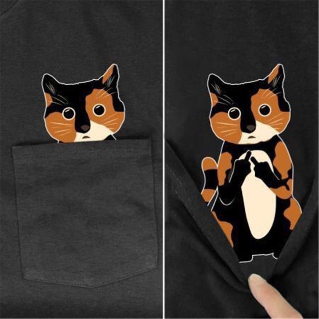 Patchy The Cat Pocket T-shirt - Super Kitty Cats - 49378820-3-s