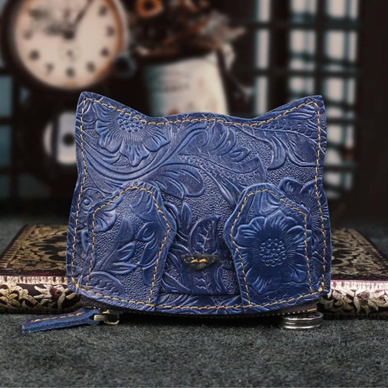 Peek-A-Boo Cat Coin Purse - Super Kitty Cats - 41296586-blue