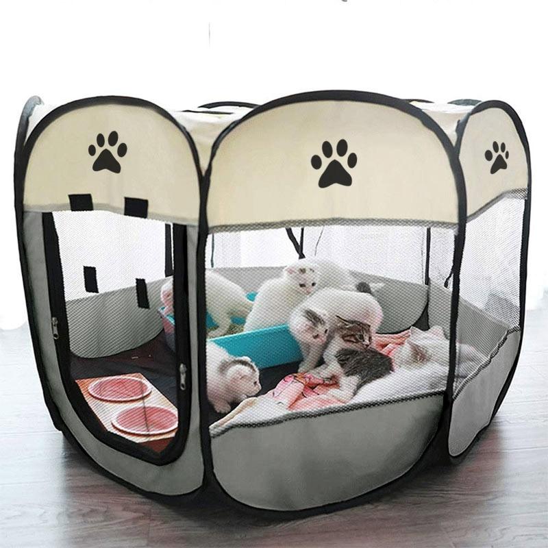Portable Cats Play Tent - Super Kitty Cats - 25069606-grey-91x91x58cm-united-states