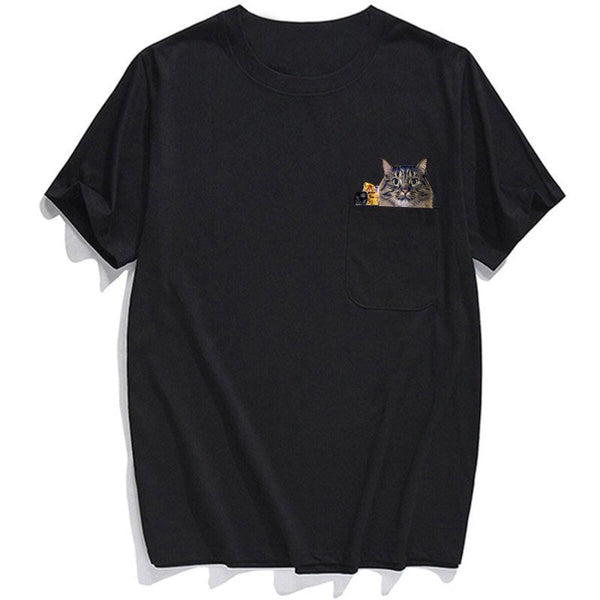 Ragamuffin Cocktail Cat Pocket T-Shirt